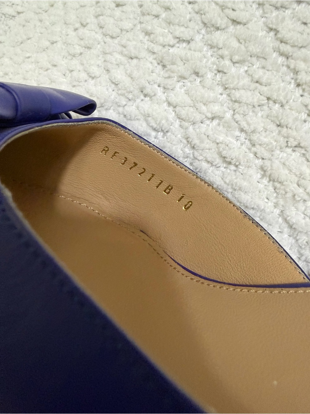 Salvatore Ferragamo Blue Leather Rietta Bow D'orsay Pointed Toe Women’s Size 10 - Picture 14 of 16